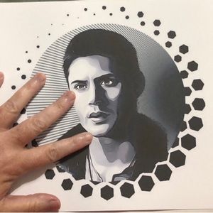 SUPERNATURAL DEAN WINCHESTER B&W ART PRINT